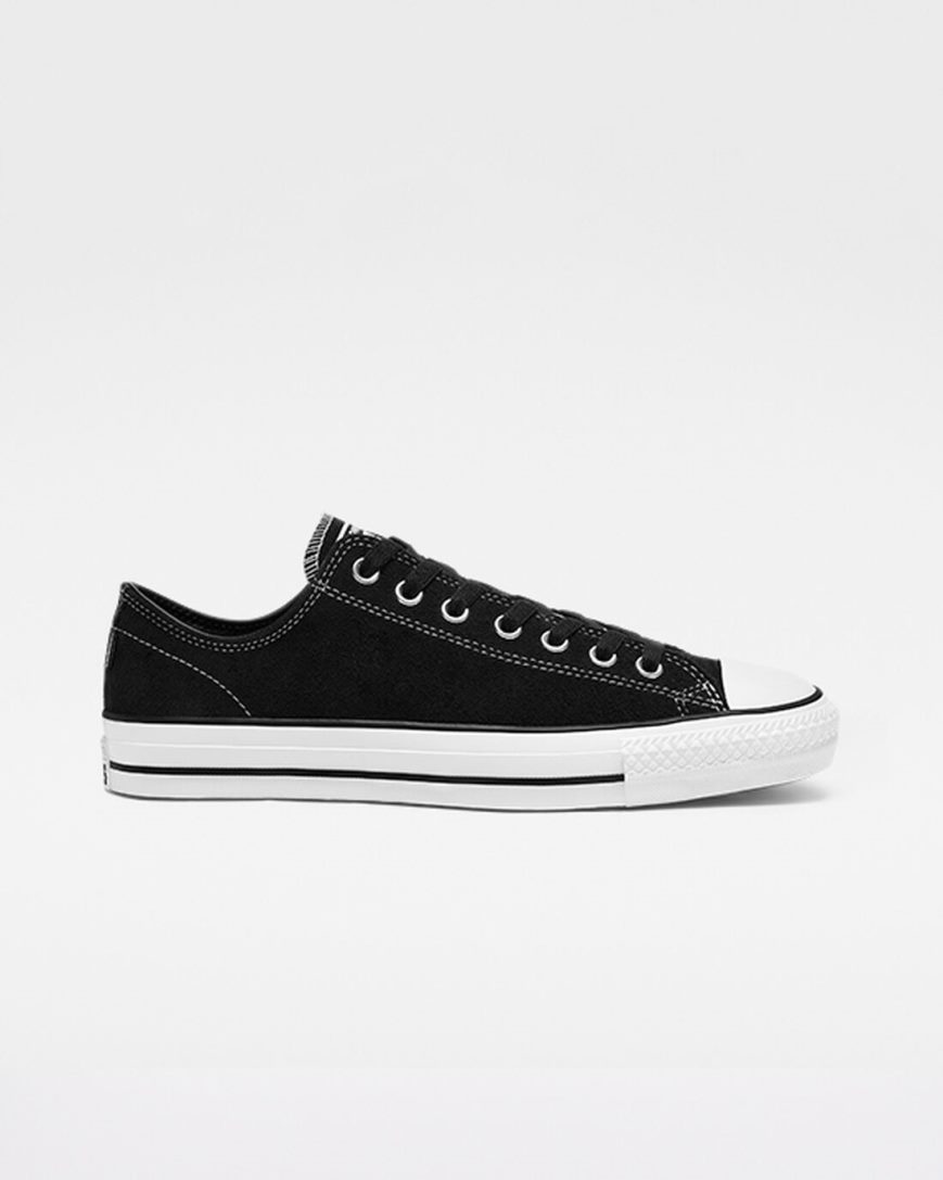 Zapatillas Skate Converse CONS Chuck Taylor All Star Pro Suede Mujer Negras Blancas | PE 0425L7